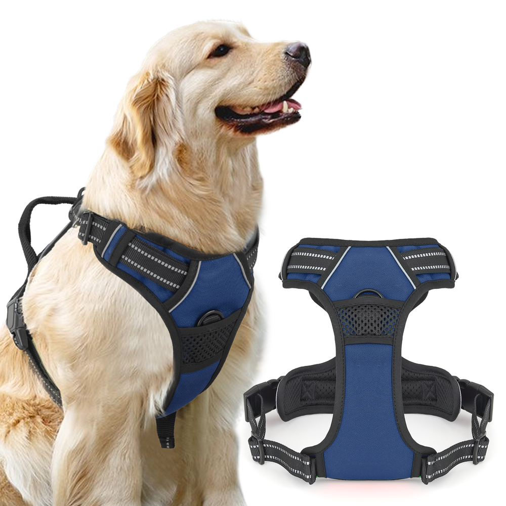 Soft & Comfortable No Pull Reflective Dog Pet Harness Adjustable w/Padded Handle