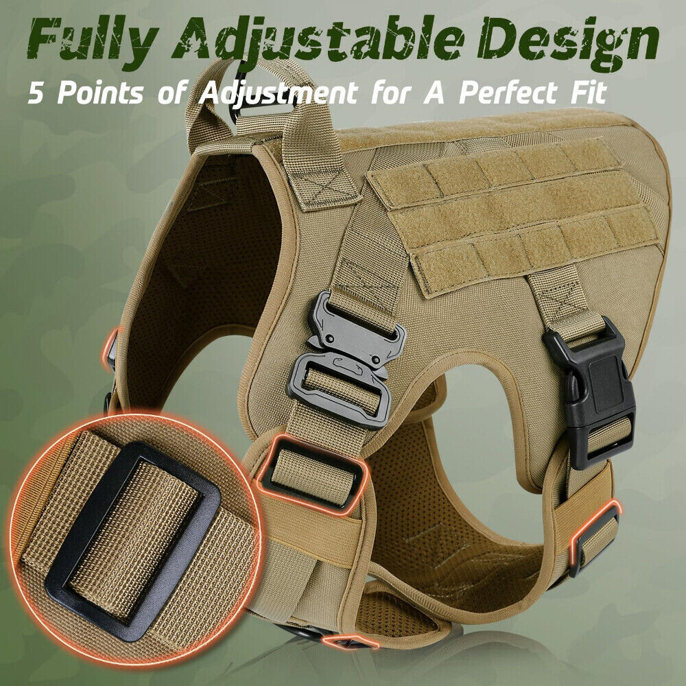 rabbitgoo No-pull Tactical Dog Harness Extra Large Military Training Vest Handle