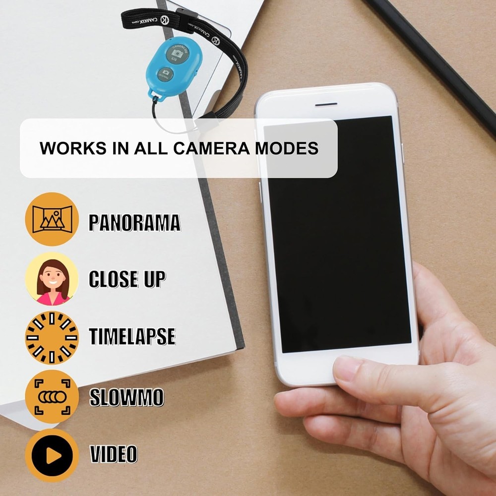 Elegant Wireless Bluetooth Camera Shutter Remote for Stunning Selfies - Blue