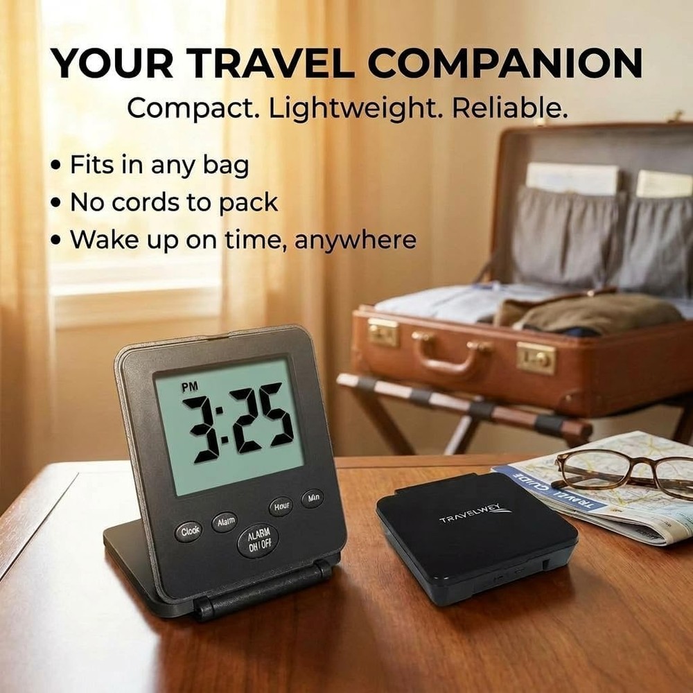 Digital Travel Alarm Clock No Bells No Whistles Simple Basic Operation Loud