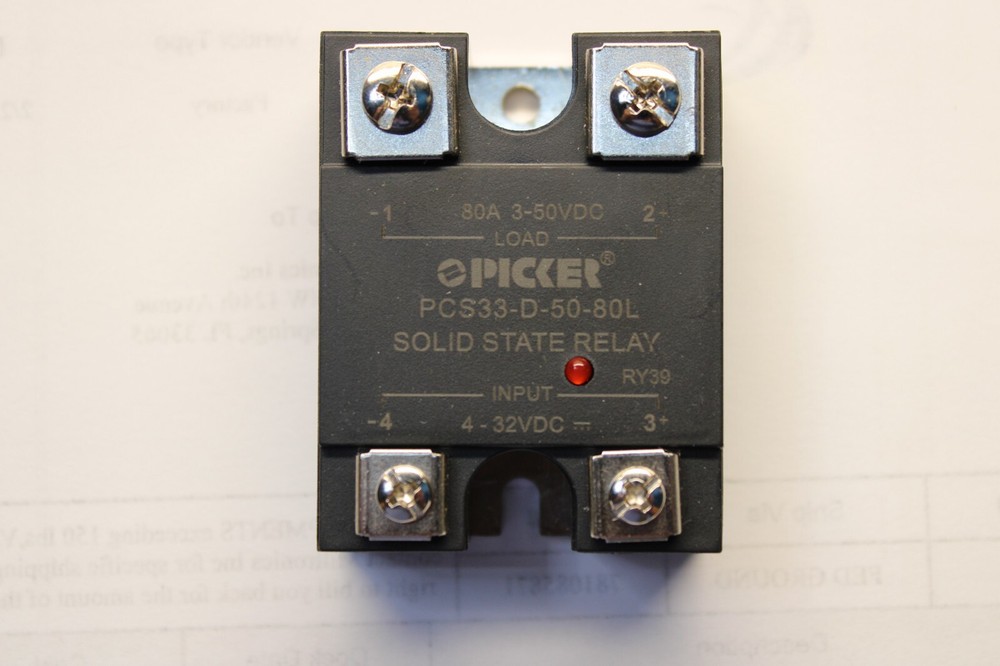 SOLID STATE RELAY 80A 50VOLT DC 4-32VDC W/LED PCS33-D-50-80L