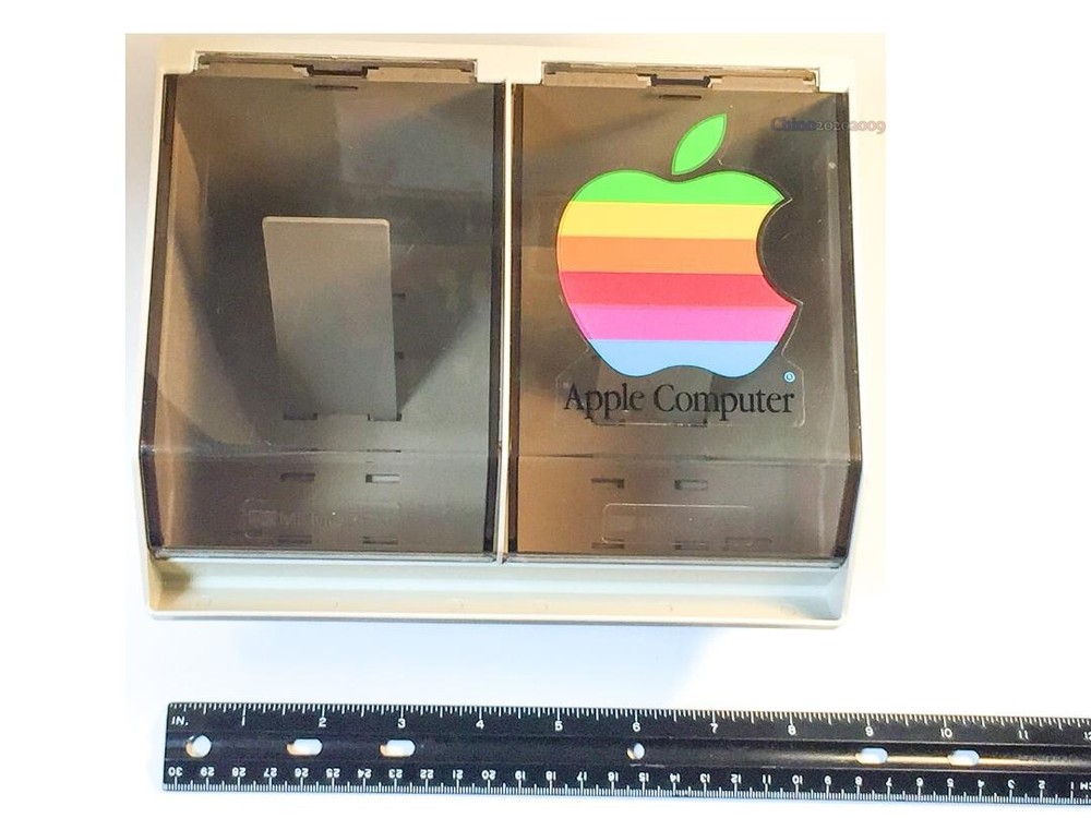 Vintage Floppy Disk Storage Case w/ Apple Computer Stickers