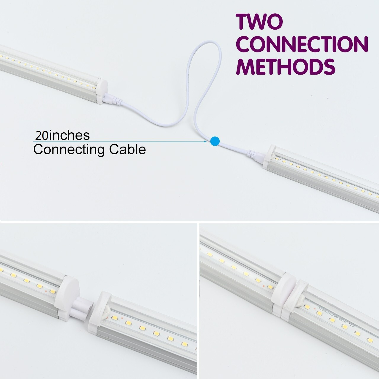 6 Pack LED T5 Integrated Single Fixture 4FT 20W LED Shop Ceiling Lights Clear