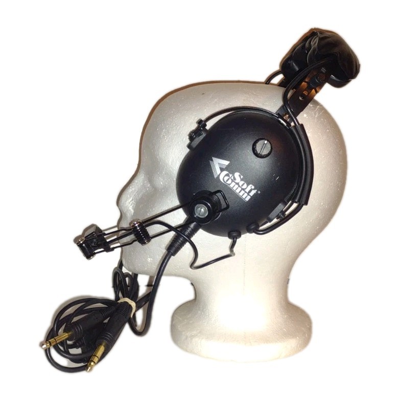 SoftComm Black Aviation Headset Microphone