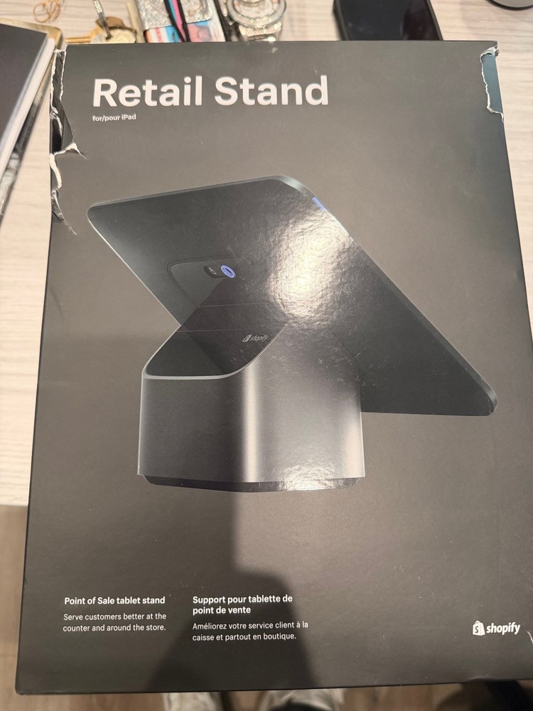 Shopify POS iPad Stand (10.2” Lightning) Socket Scanner, STAR TSP100III Printer