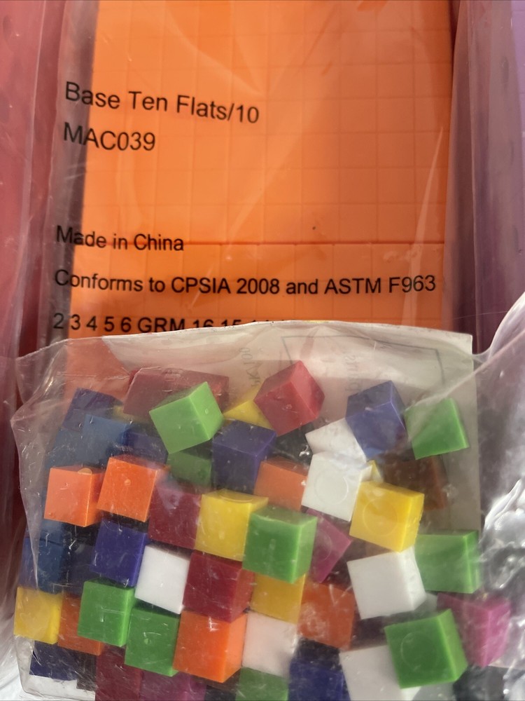 Base Ten Block Math Manipulatives Flat Single Connecting Cubes