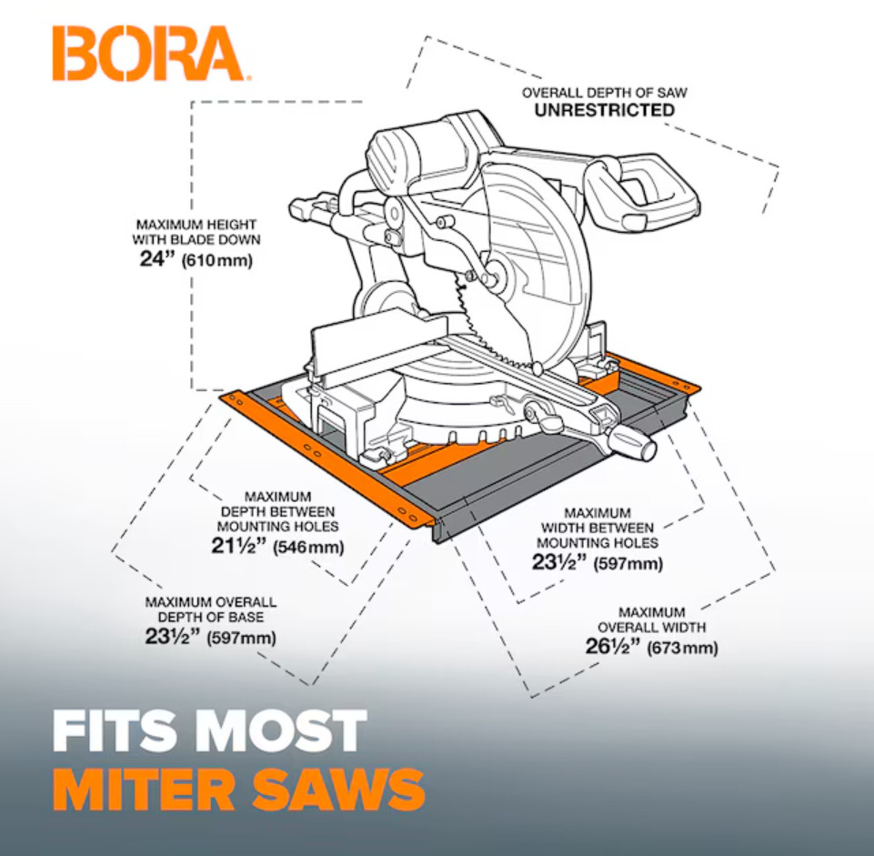 Bora Portacube STR Miter Saw Stand Steel Rolling Adjustable Free Shipping