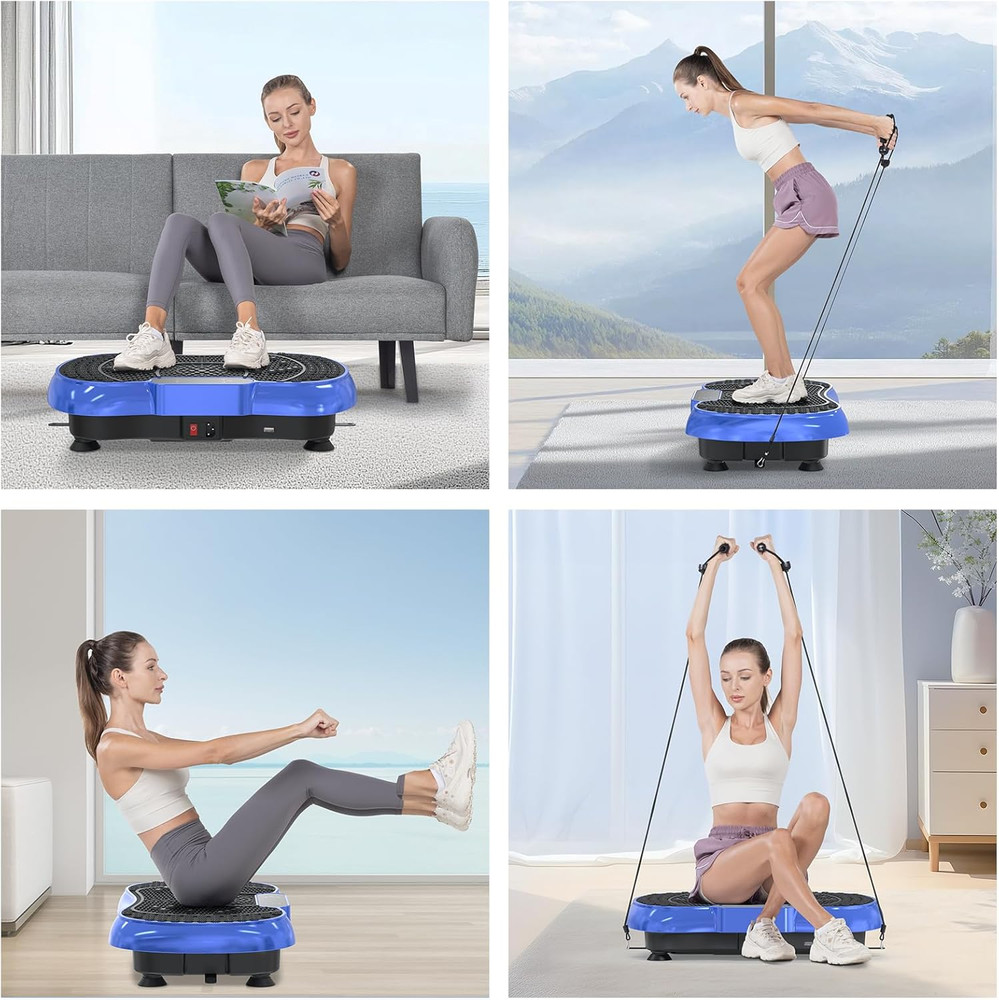 Vibration Plate Exercise Machine – 100-Speed Platform, 450 Lbs Capacity, with Re
