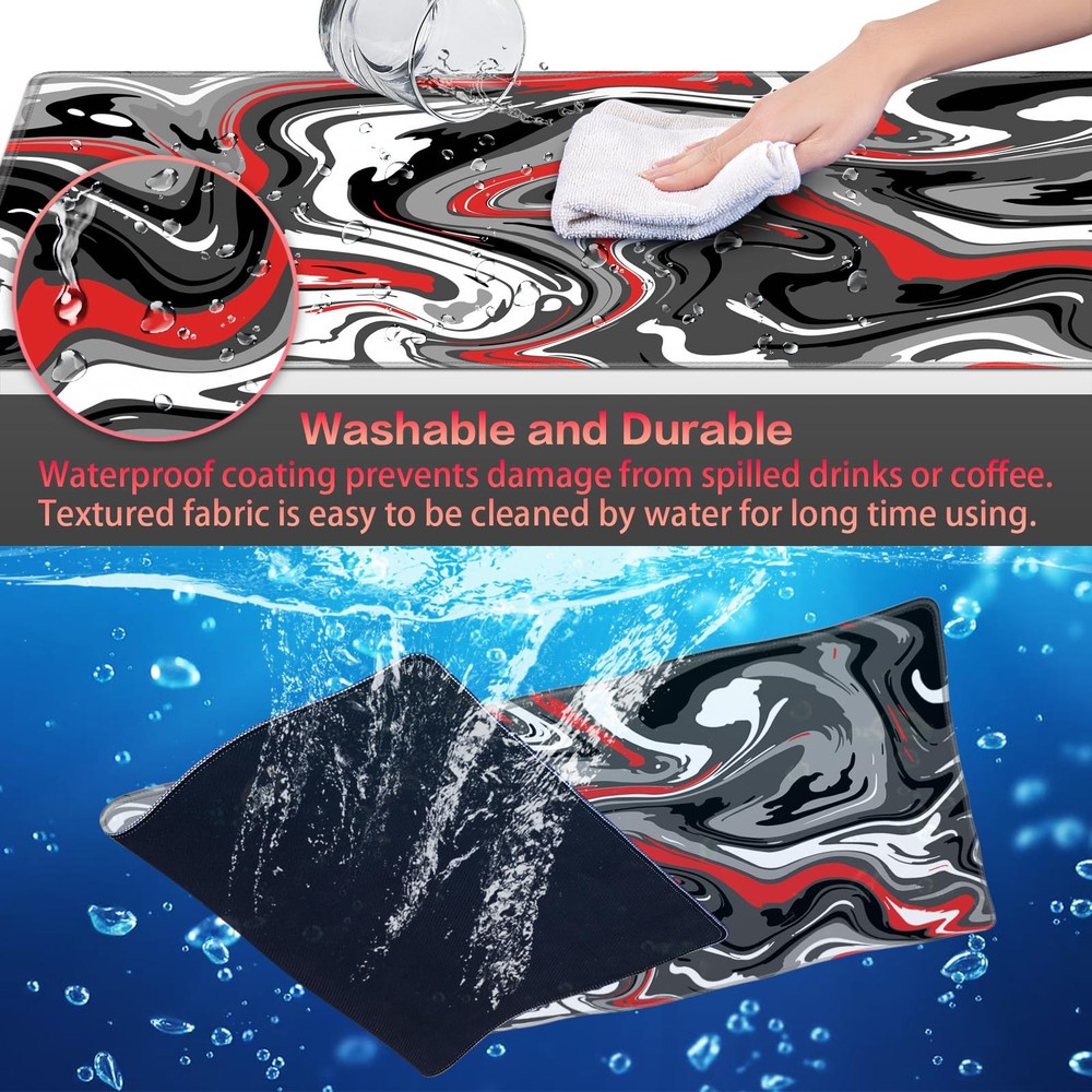 Gaming Mouse Pad, Fluid Pattern Mouse Pad 35.4x15.7inch Large Extended Comput...