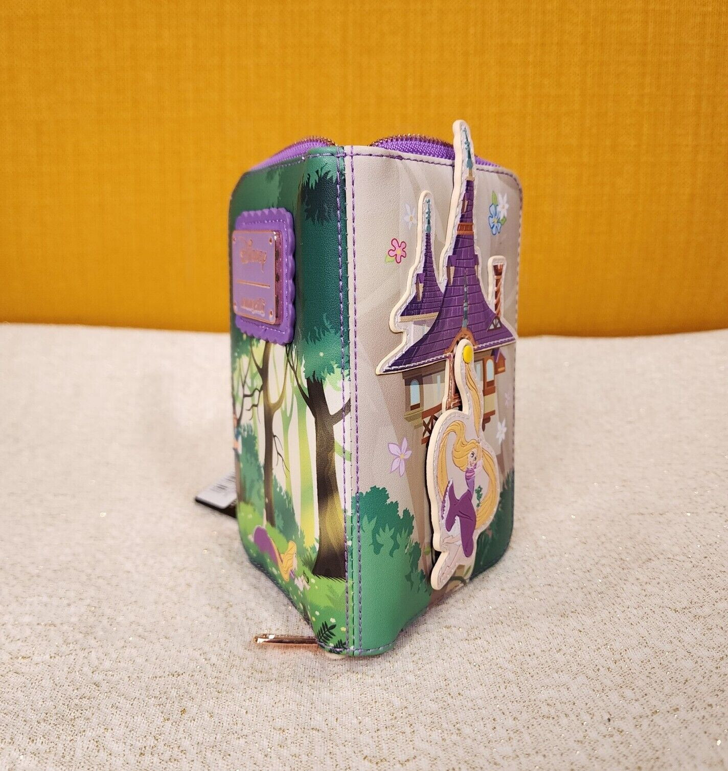 Loungefly Disney Tangled Rapunzel Swinging From Tower Zip Around Wallet NEW