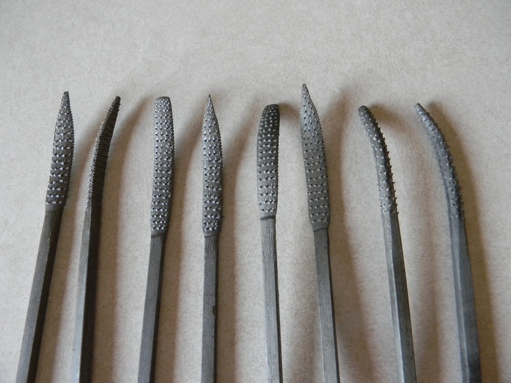 8 pc. carving riffler files, 7-1/2" long