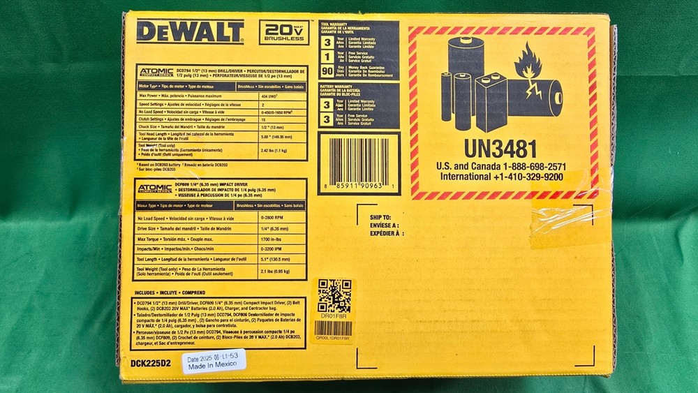 DEWALT ATOMIC 20-Volt MAX Combo Kit - DCK225D2 NEW (E13)