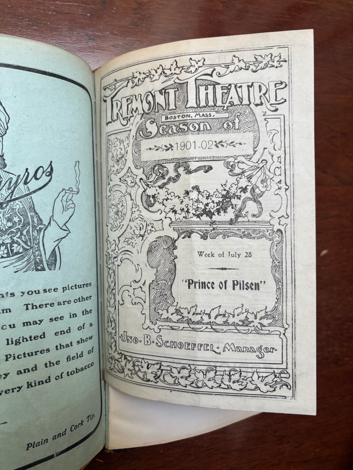 ANTIQUE THEATRE PROGRAMS 1901-1905 - 45 BOUND IN A BOOK MANY THEATRES BARRYMORE