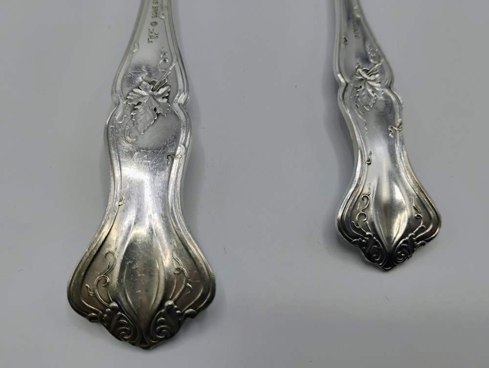 1847 ROGERS BROS Silverplate Grape Pattern Serving Spoon & Table Spoon