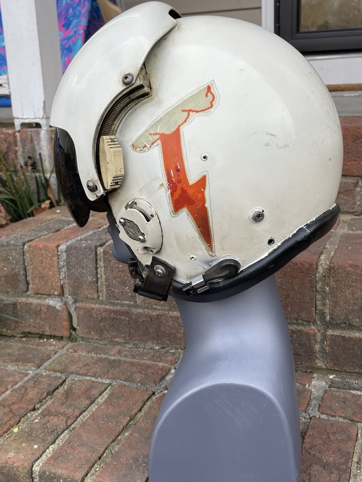 Vtg HGU-26 Dual Visor Gentex Flight Fighter Pilot Helmet Partial decals