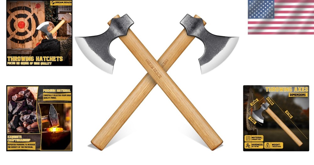 16-Inch Hand-Forged Throwing Tomahawk Set for Competitive Axe Throwing