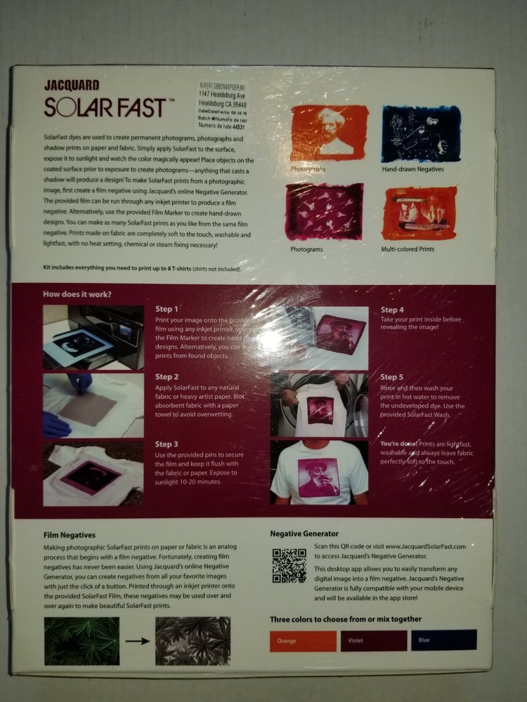 Jacquard SolarFast Starter Kit - sun powered printmaking starter kit. NEW