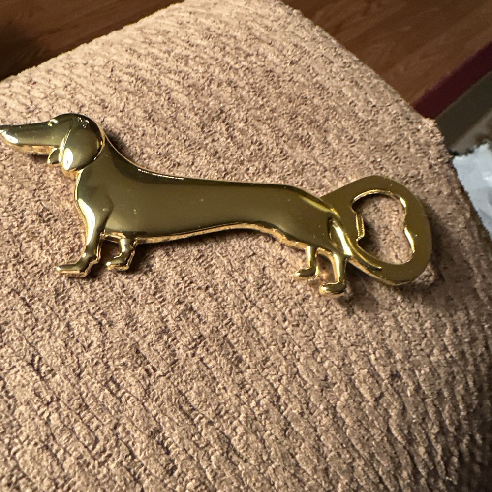 Check Out This Gold Dachshund Bottle Opener
