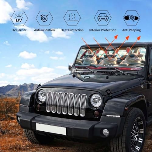 Windshield Sun Shade Cute Rabbit Bunny Drivers Foldable Car Windshield Small