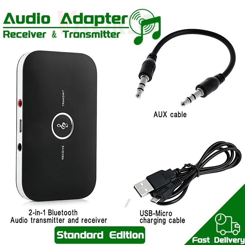 Bluetooth V4 Transmitter & Receiver Wireless A2DP Audio 3.5mm Aux Adapter Hub A6