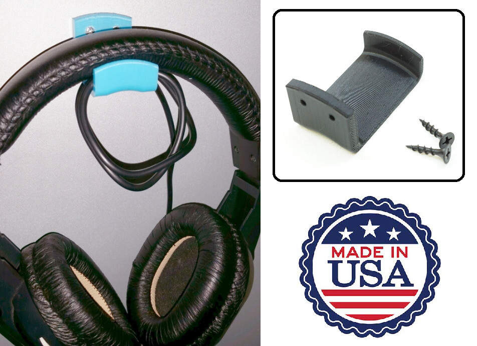 Wall mounted headphone hook - wired PC Headset hangers for Computer Gaming