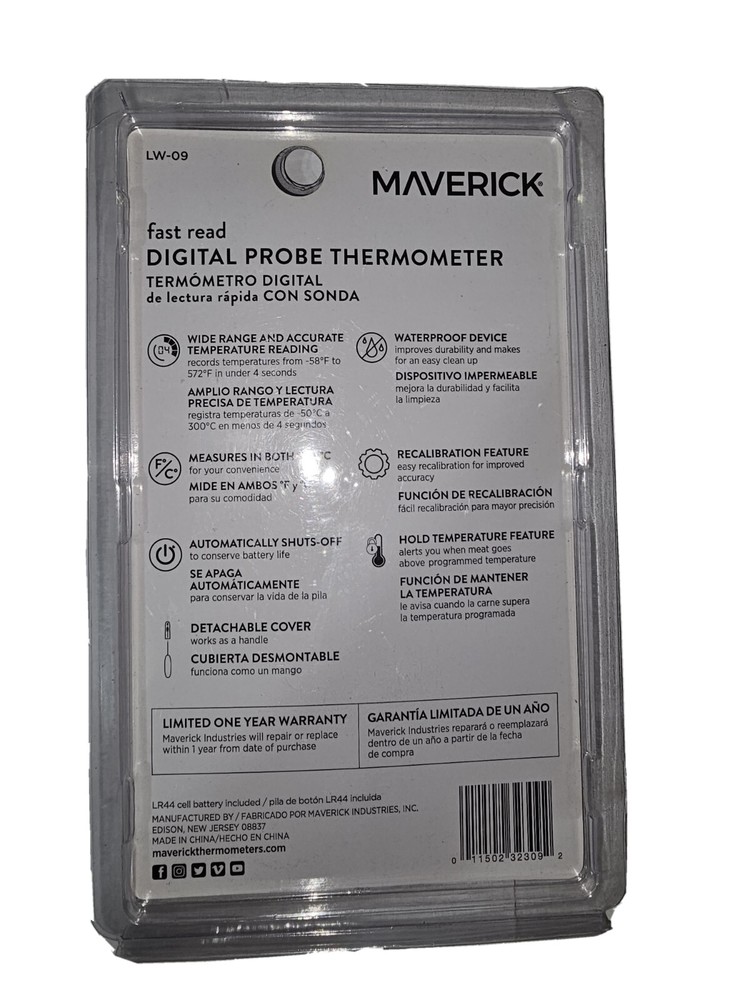 Maverick Fast Read Digital Probe Thermometer 4 Second Read, Waterproof