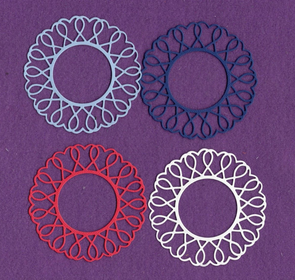 FANCY CIRCLE FRAME # 4 die cuts scrapbook cards W