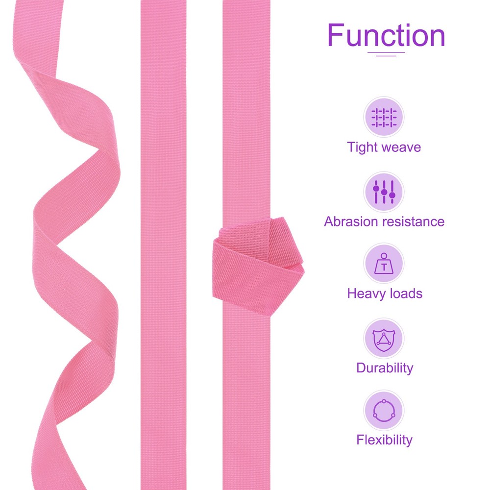 25 Yard x 50mm Width Nylon Webbing Strap for Backpack Strapping, Sewing, Pink