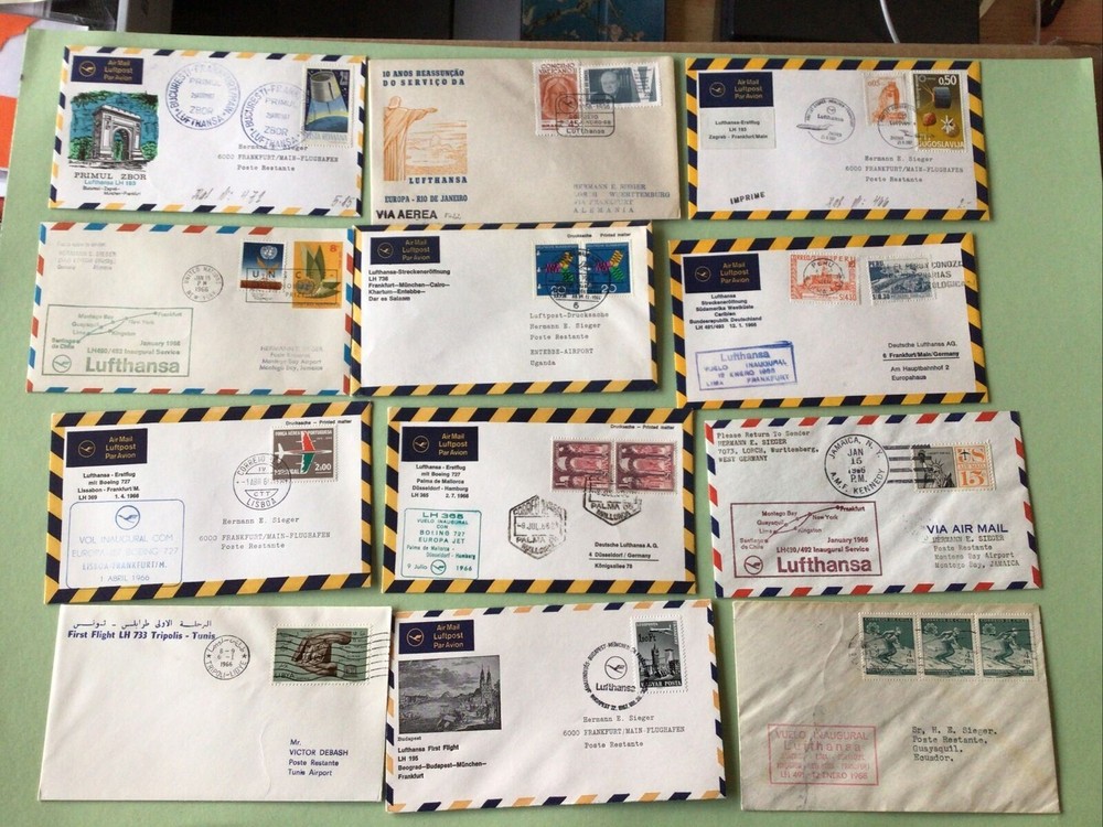 Airmail stamps covers 12 Mixed World Covers Ref A1330