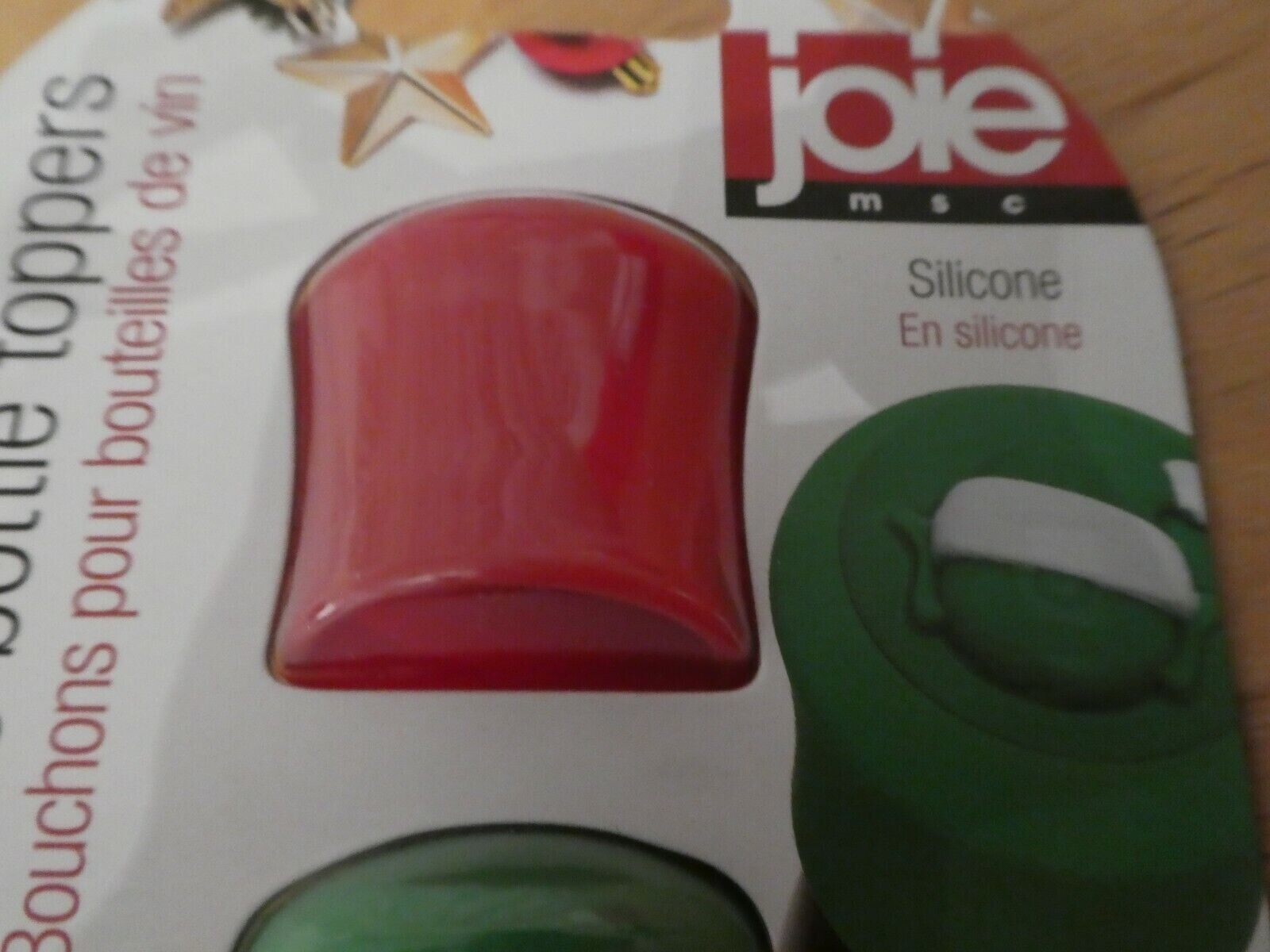 NEW 3 pack Joie Christmas Holiday Wine Bottle Toppers BPA-Free Silicone