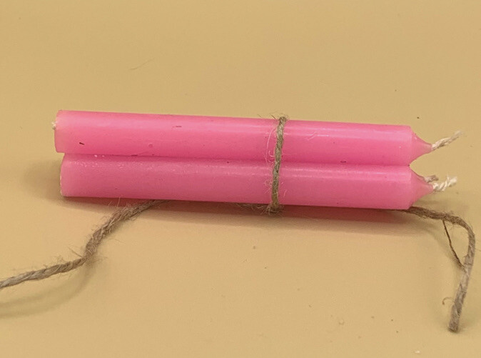 3 Pc Pink 4” Spell Candles