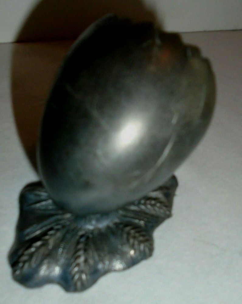 Egg Toothpick Holder Wheat Base Silver Plate 3"x2" Base, 2.5" Tall VTG FREE SHIP