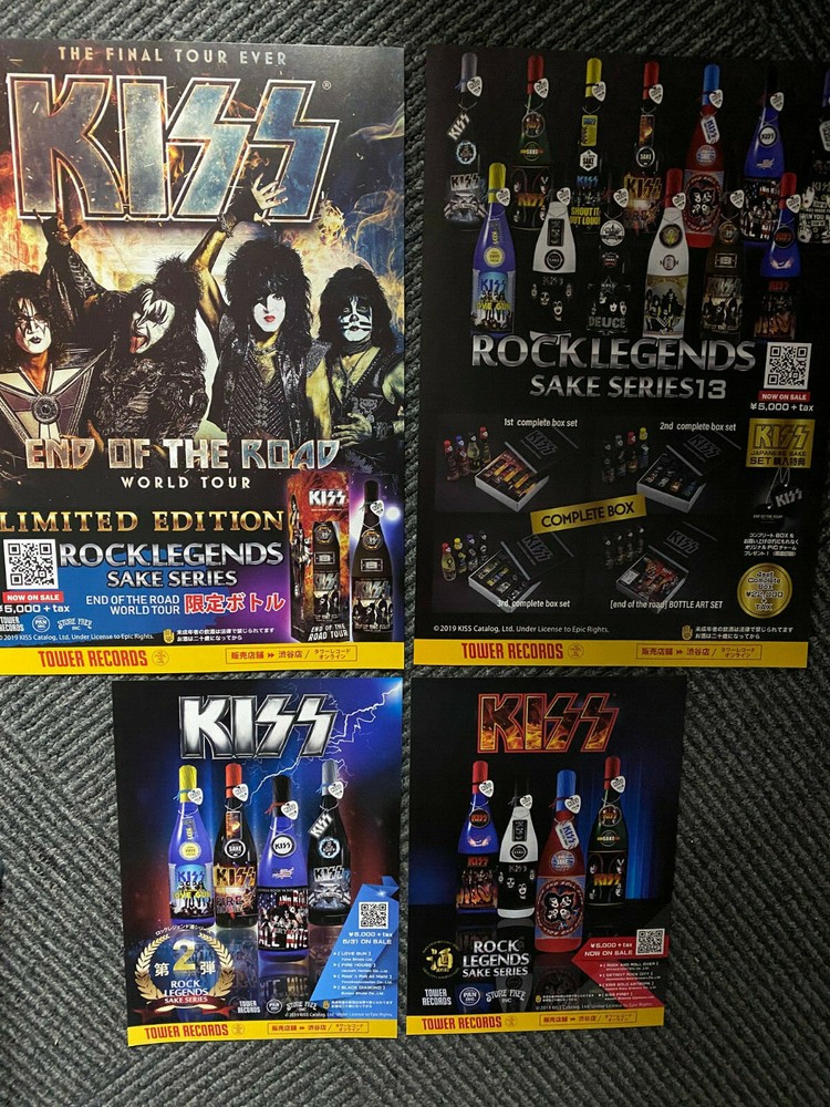 KISS End of the Road Japan The END of the ROAD flyer mini-poster SAKE promo x2