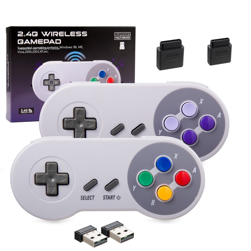 2.4Ghz Wireless SNES Controller Gamepad for Super SNES/ SFC Windows PC MAC OS