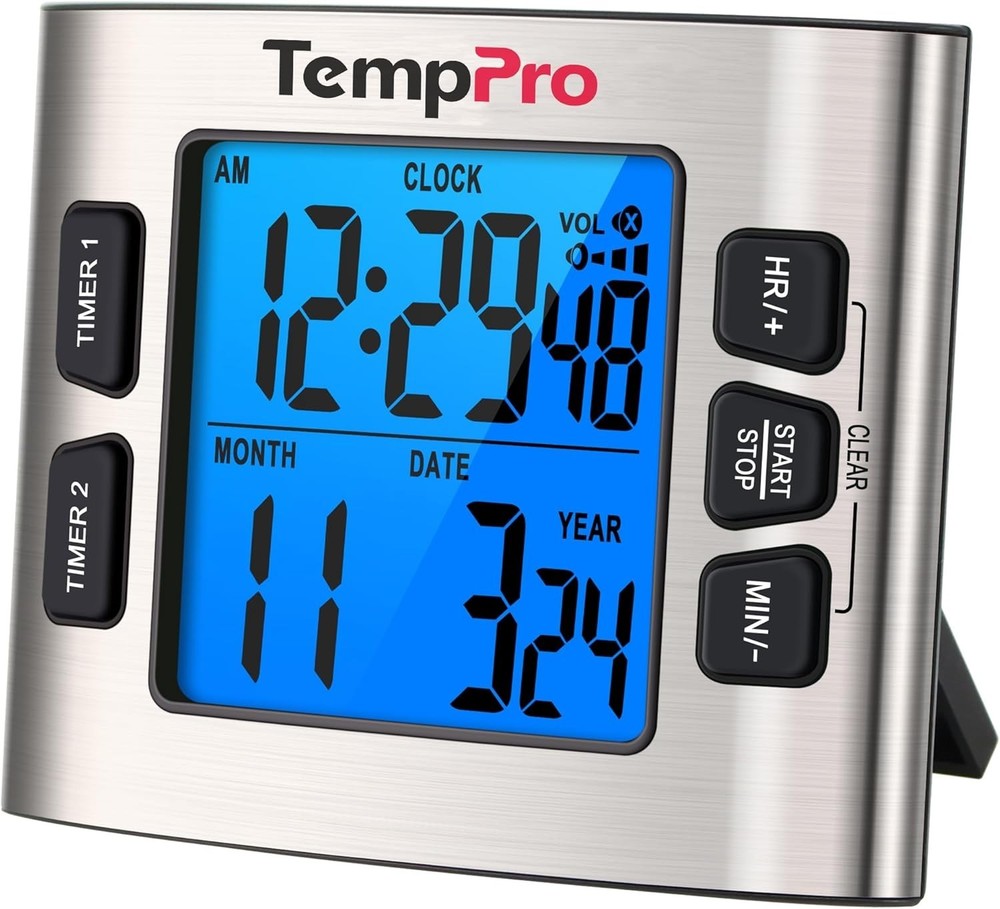 TM02 Timer with Dual Alarms & Memory Function - Stylish & Functional