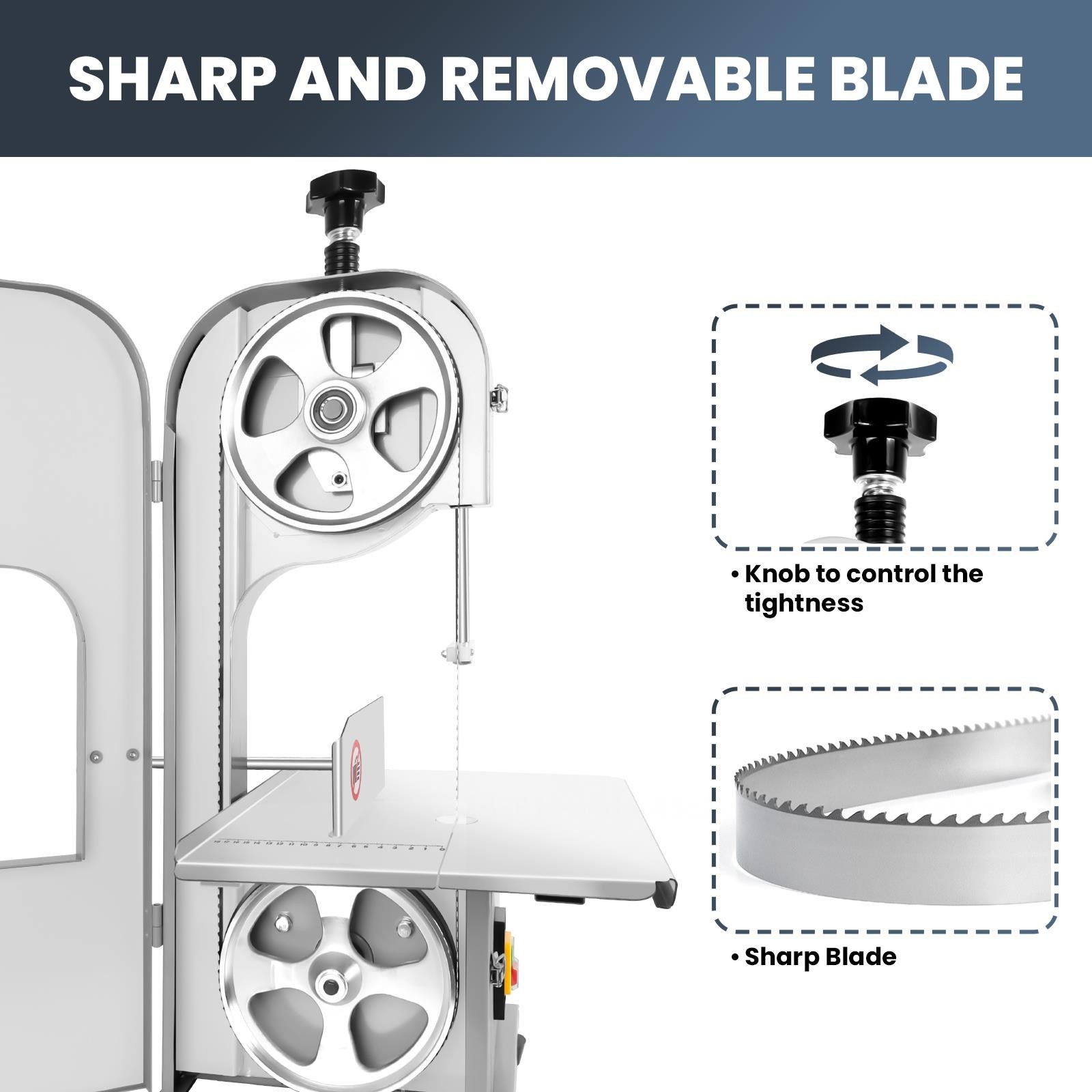 1500W Commercial Electric Meat Bone Saw Machine, Kitchen Frozen Meat Processor