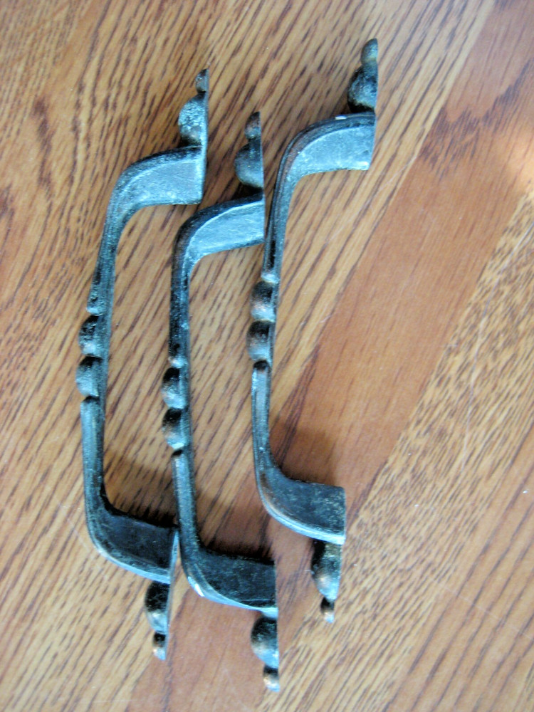 3 Vintage Ornate Dresser Pulls