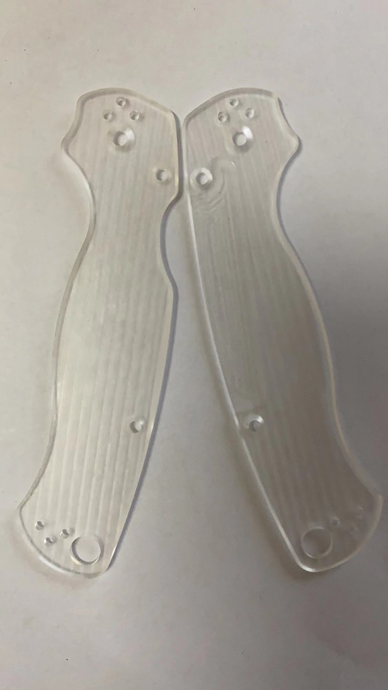 1 Pair Transparent Acrylic Knife Handle Patch for Spyderco Paramilitary C81