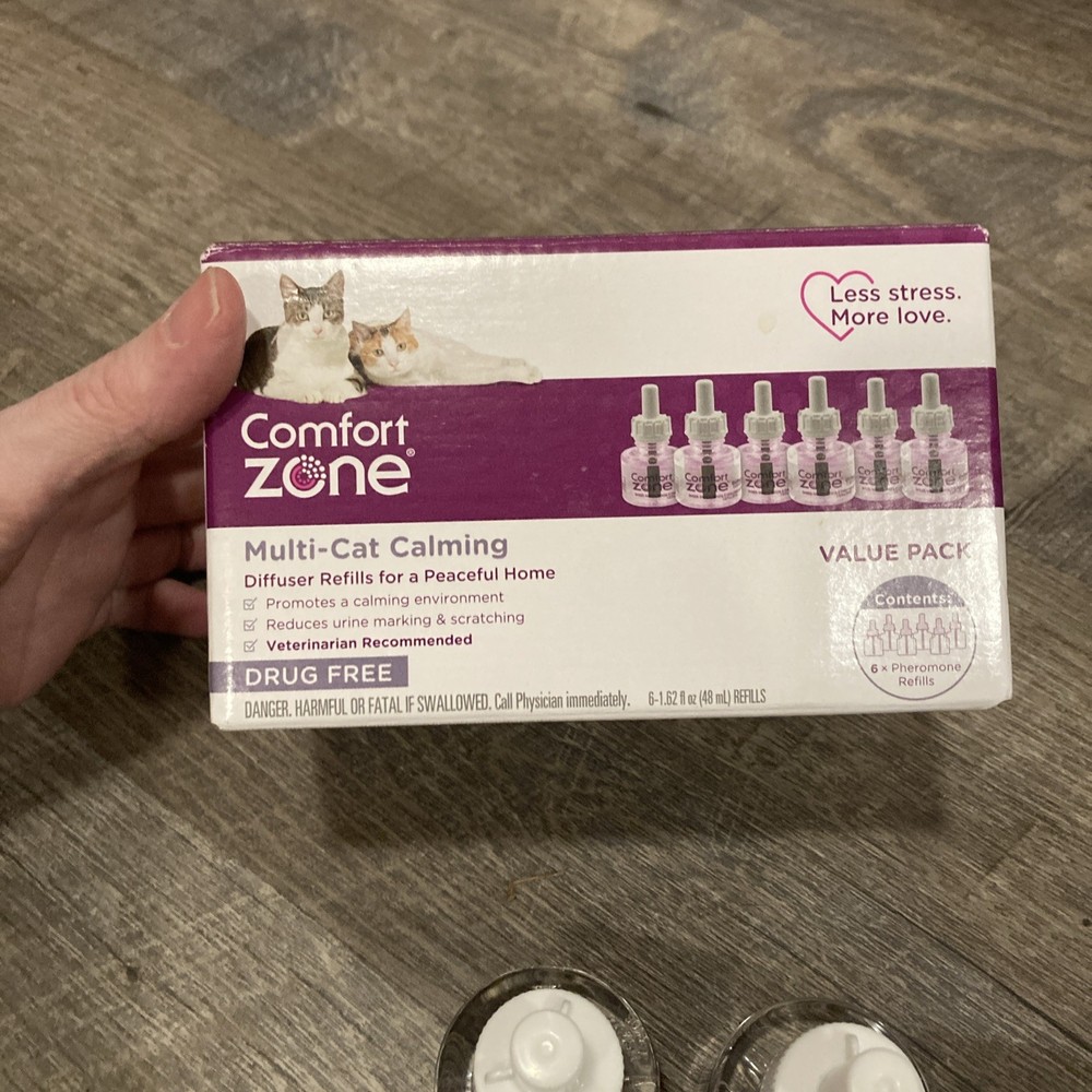 Comfort Zone Multi-Cat Calming 4 Refills New Open Box Pheromones Diffuser Cat