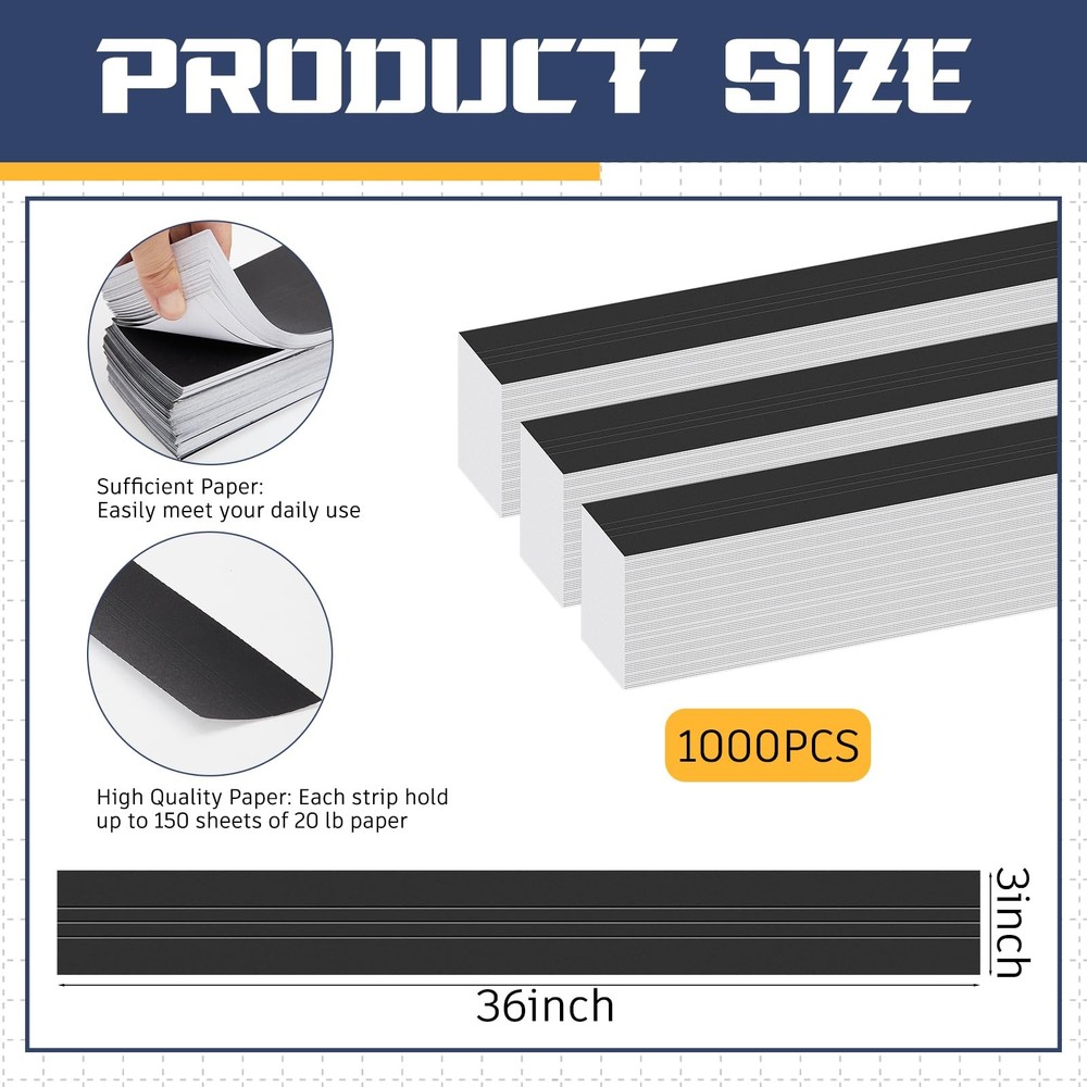 1000 Pcs Blueprint Binding Strips Blank for Construction Prints