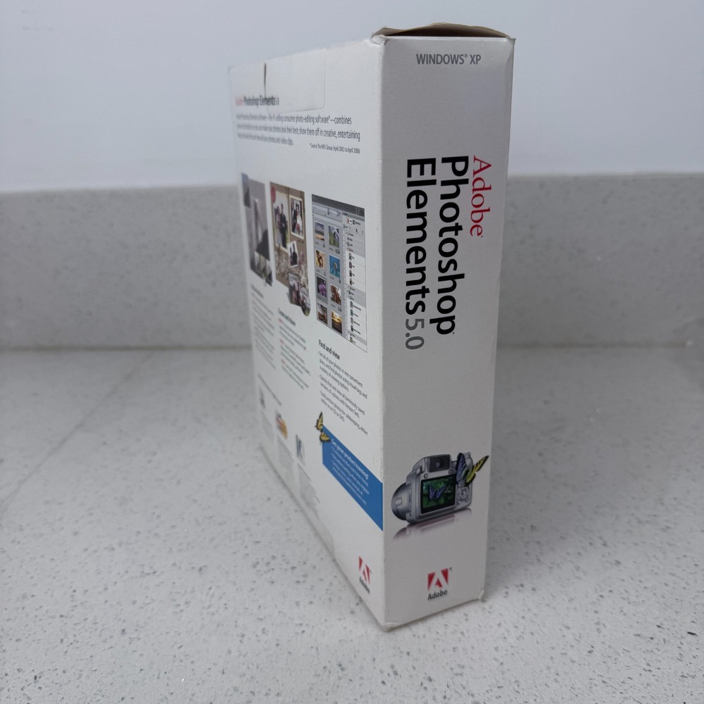 Adobe Photoshop Elements 5.0 Software Photo Editor Win XP PC CD 2006 NEW SEALED