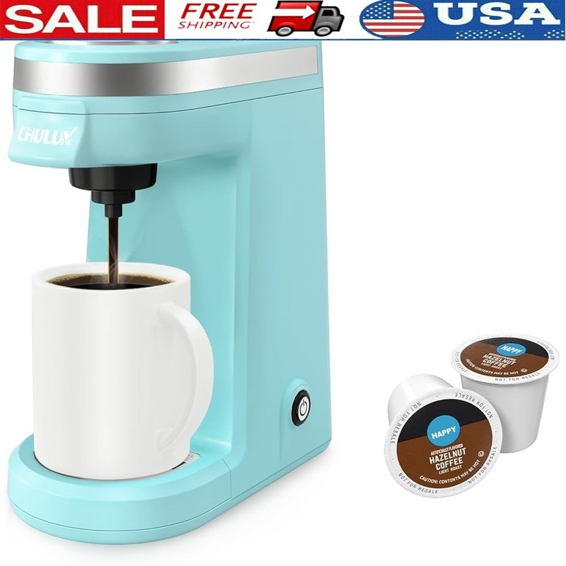 Single Cup Coffee Maker Compatible W/ K-Cups Compact Portable Fast Brewing New