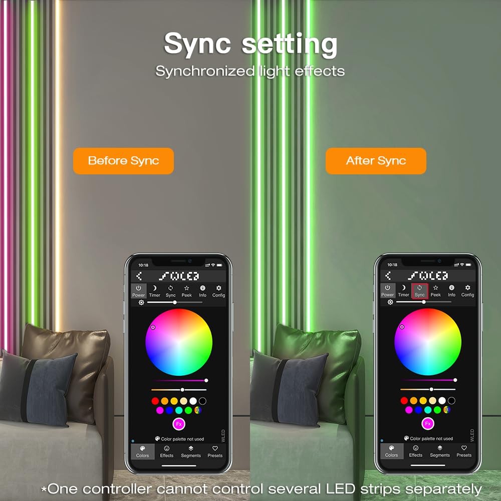 ESP32 WLED LED Strip Light Controller 15A Fuse Mic DIY Dynamic Lighting UART ...