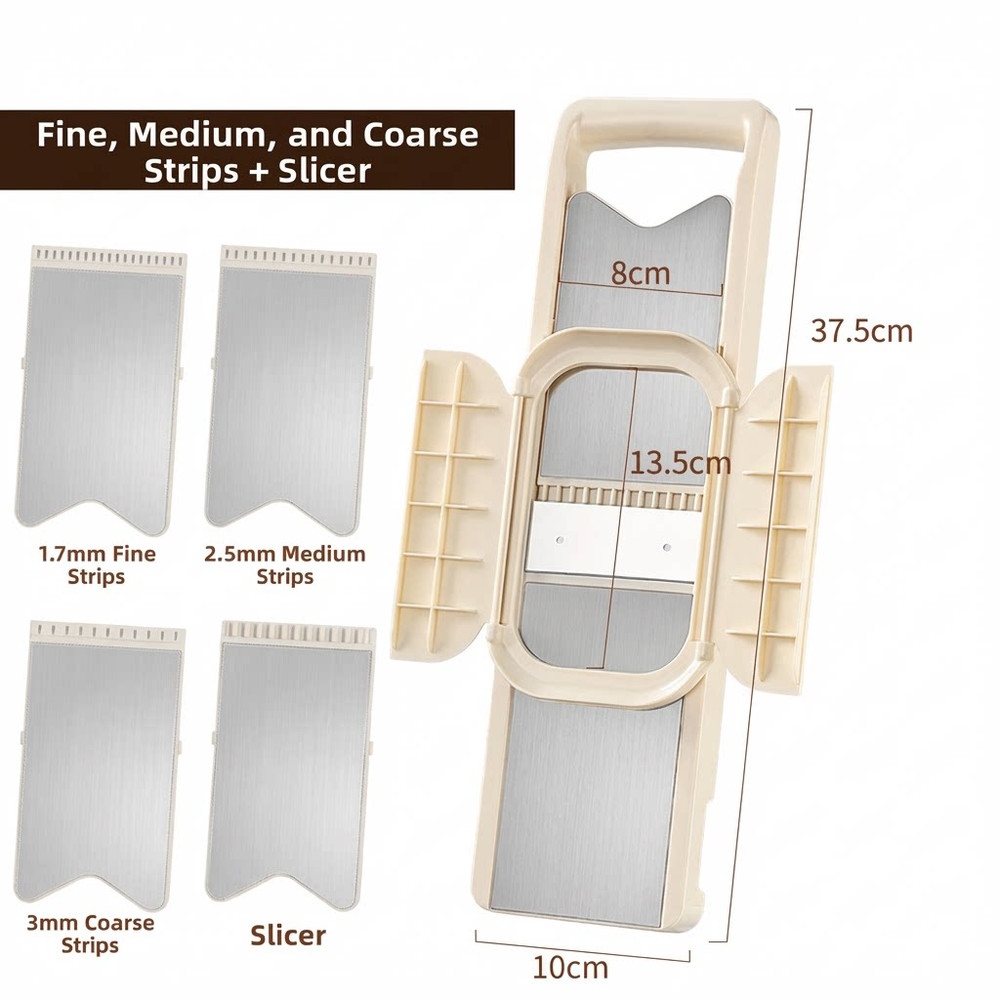 Stainless Steel Vegetable Processor with 5 Replaceable Blades for Kitchen Use