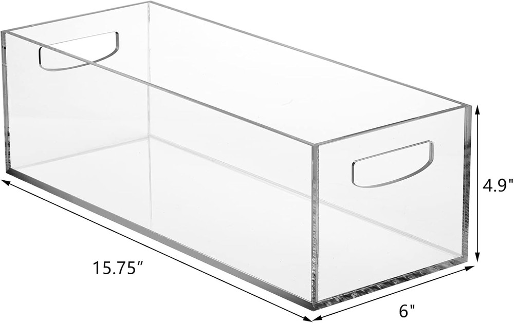2 Pack Acrylic DVD/CD Storage Box, Clear DVD Holder Case with Handles, Stackable