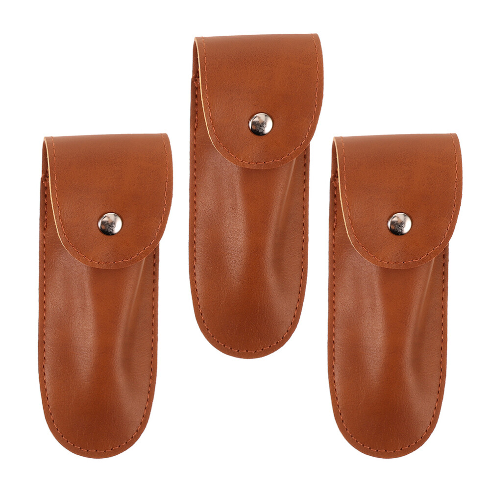 3PCS Leather Harmonica Case Portable Harmonica Storage Bags Harmonica Pouch