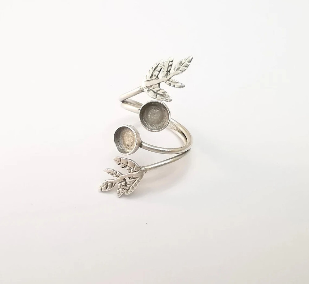 Wrap Leaf Ring Setting, Cabochon Blank, Resin Bezel, inlay Mounting, Epoxy Frame