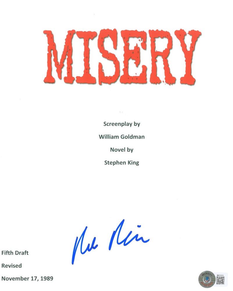 ROB REINER SIGNED AUTOGRAPH MISERY FULL SCRIPT BECKETT BAS