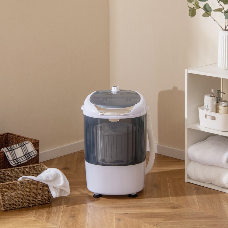 Mini Washing Machine Portable Laundry Washer Semi-Automatic Washer w/Spin Basket
