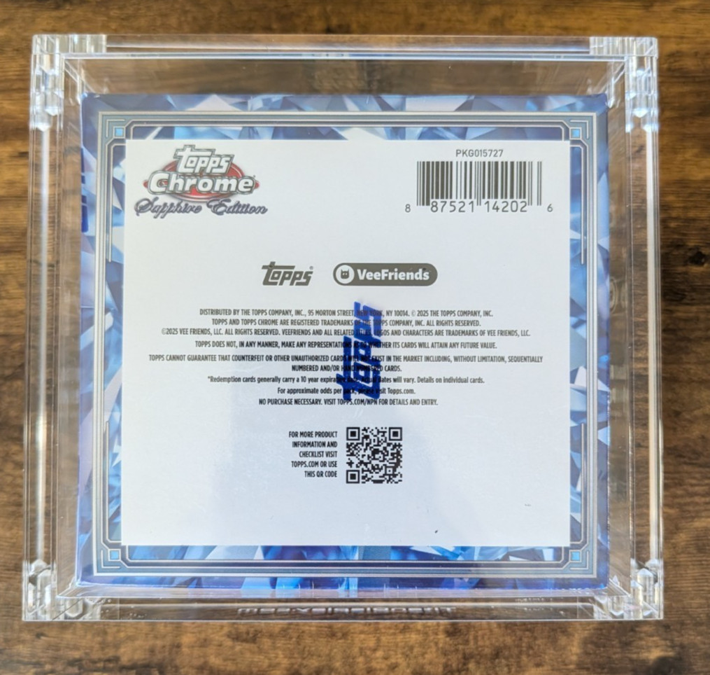 Acrylic Display Case Magnetic Lid FITS 2025 Topps Chrome VeeFriends Sapphire Box